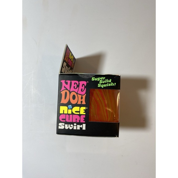 NeeDoh Nice Cube Swirl Orange Super Solid Squish Sensory Toy tiktok - Picture 3 of 5